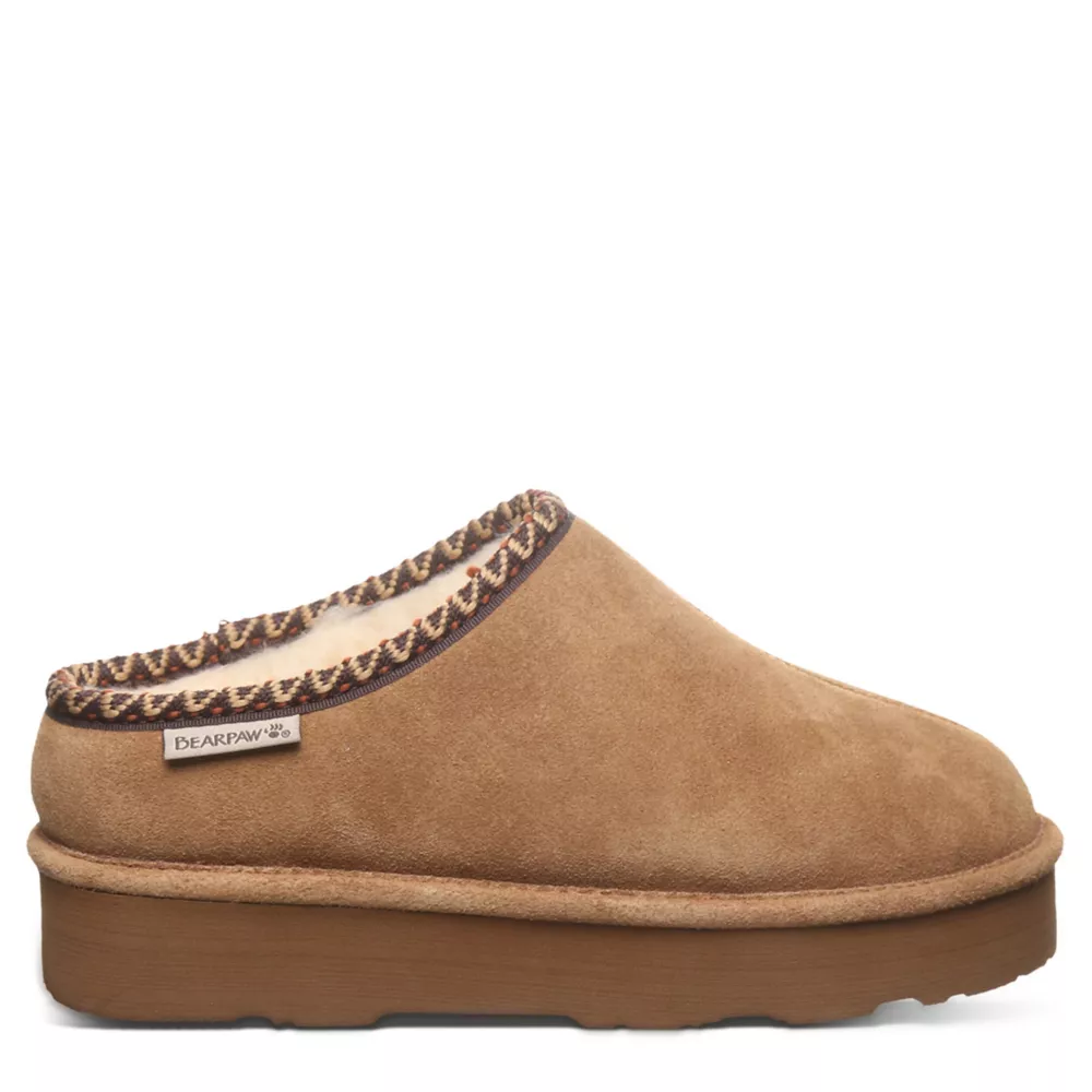 BEARPAW  WOMENS MARTIS PLATFORM SLIPPER