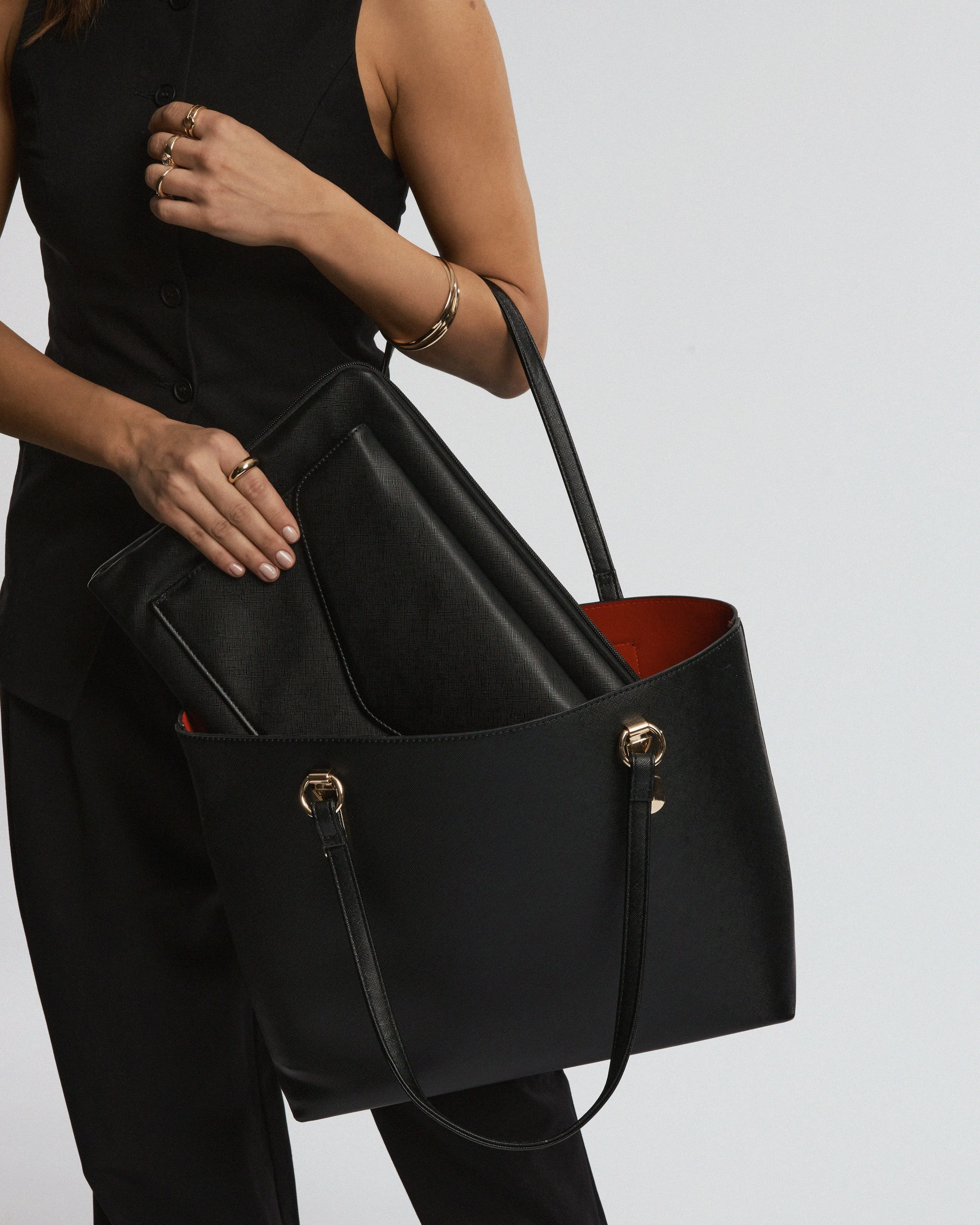 Black & Red Angelina Tote Bag