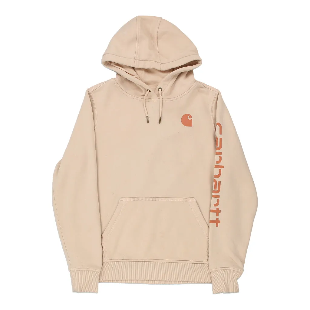 Carhartt Spellout Hoodie - Medium Beige Cotton Blend