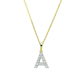 Collar con inicial Diamantes Oro