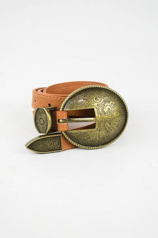 Del Rio Oversized Antique Concho Buckle Belt