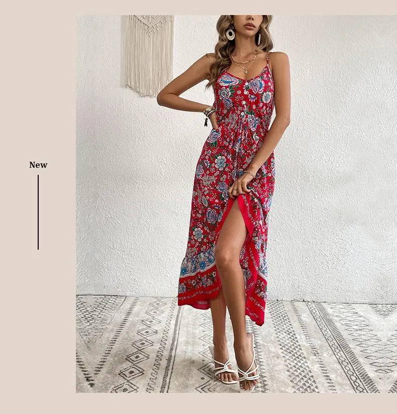 Elegant Summer Sundress With Floral Print
