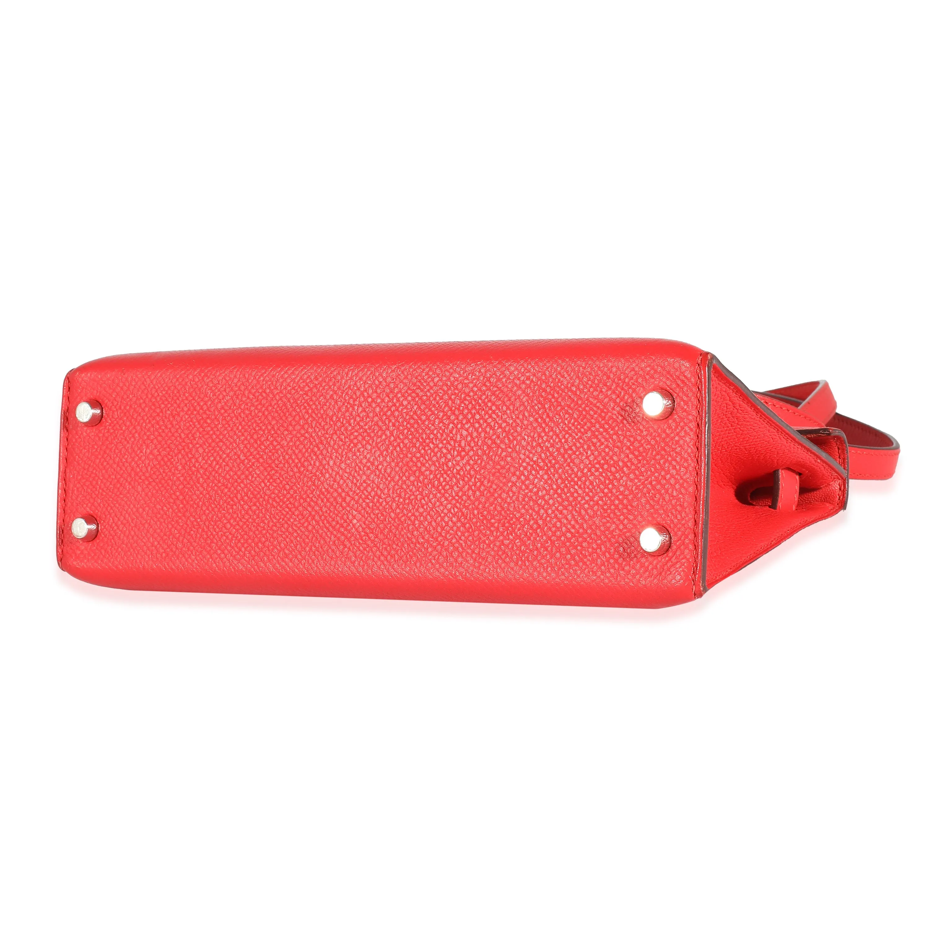 Hermès Rouge Tomate Epsom Mini Kelly II 20 PHW
