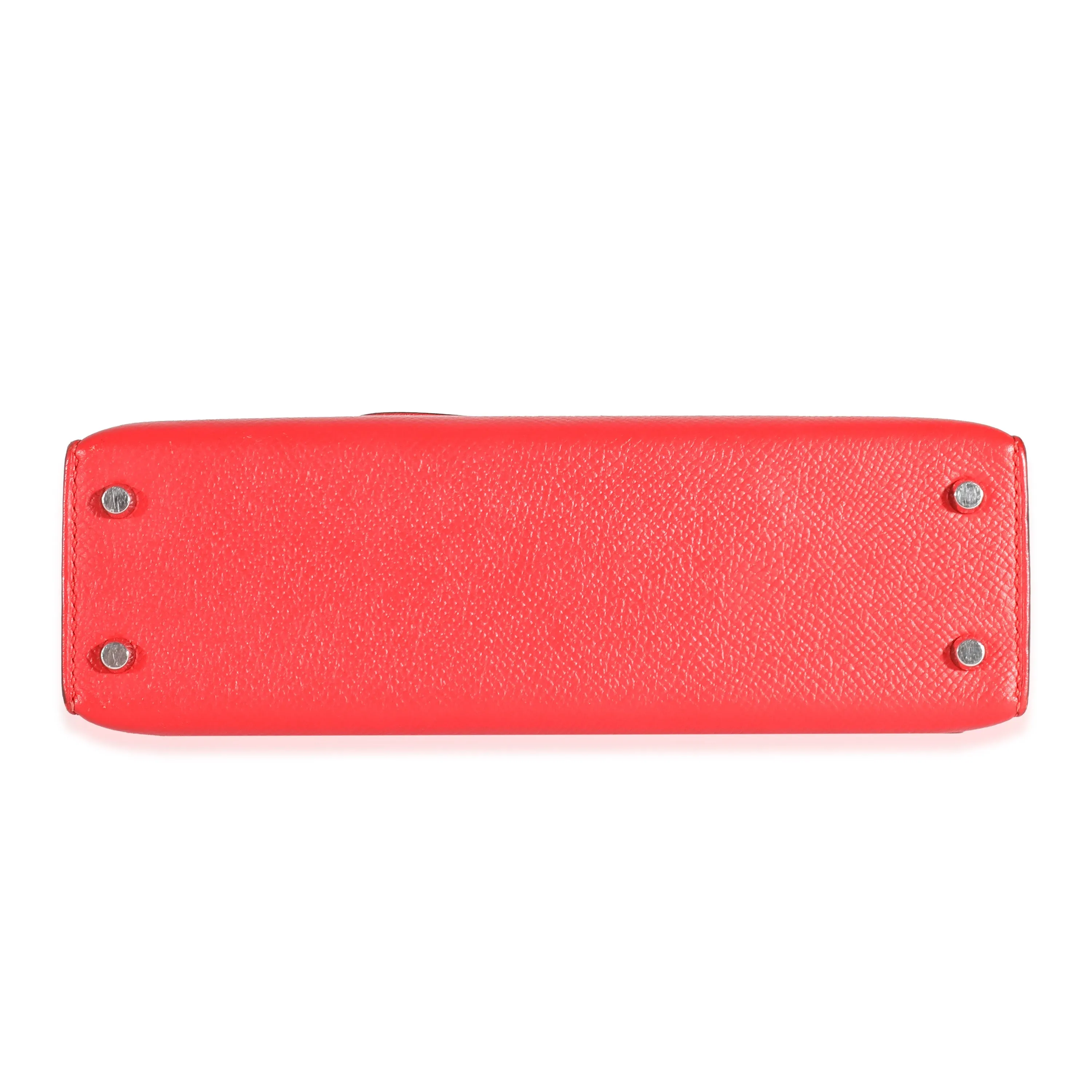 Hermès Rouge Tomate Epsom Mini Kelly II 20 PHW