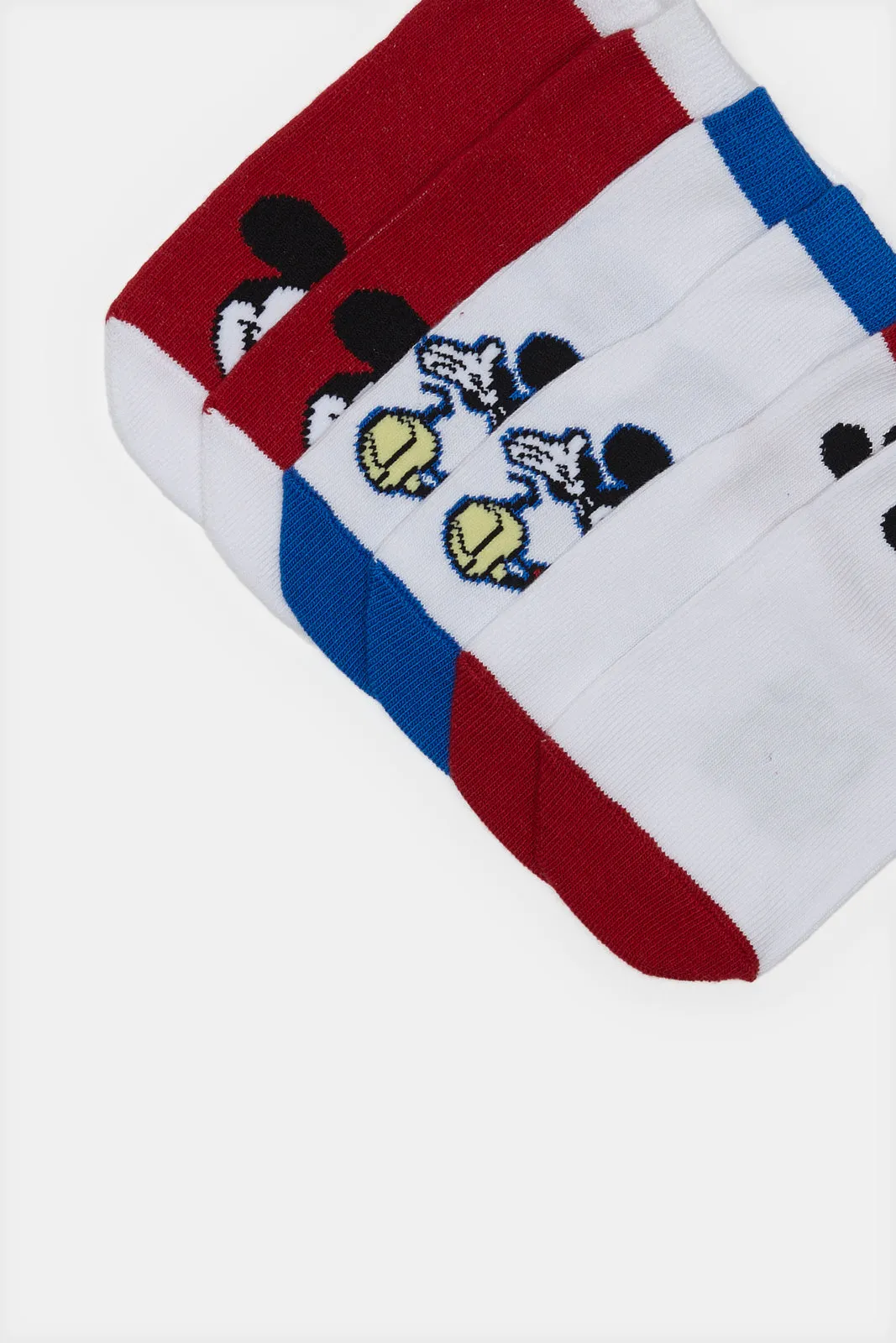 Infant Boys Assorted Mickey Ankle-Length Socks Set (3 Pairs)