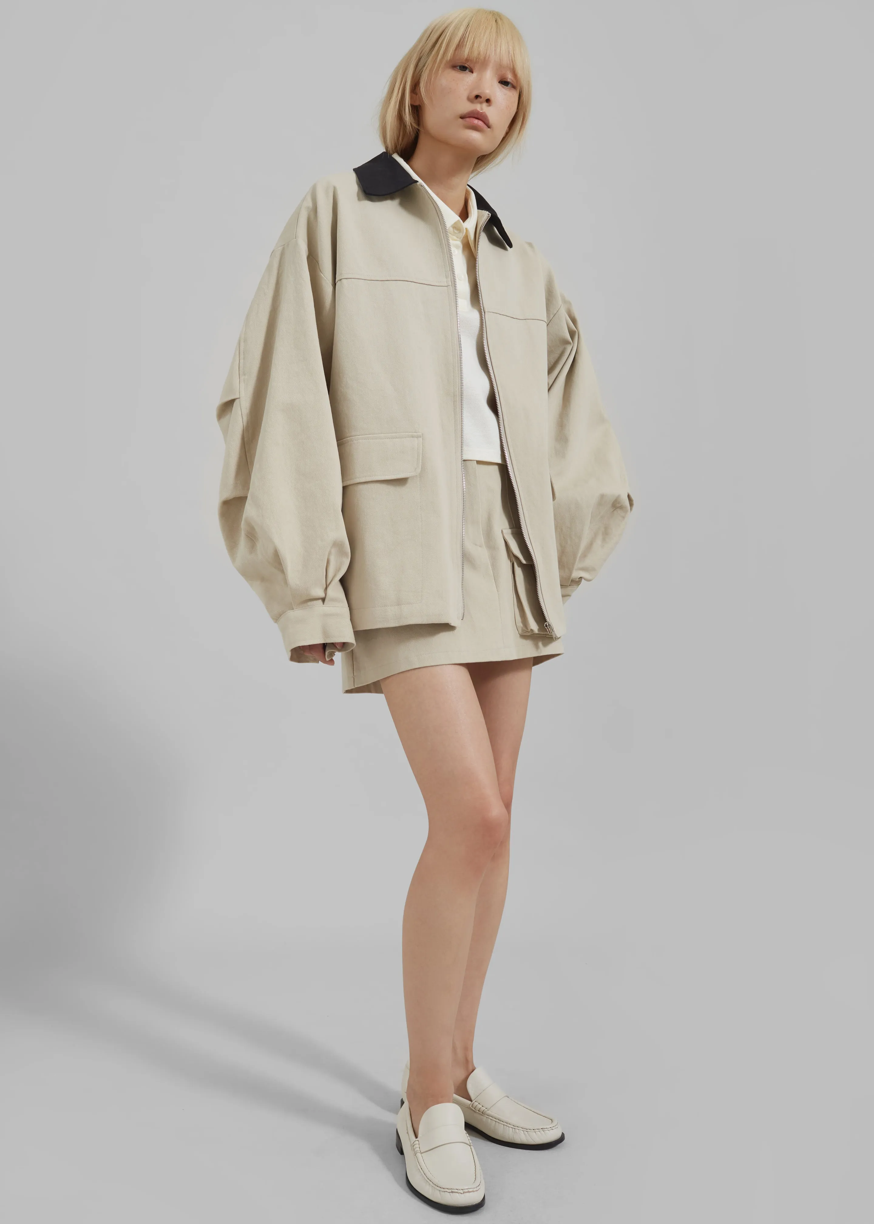 Malia Cargo Mini Skirt - Beige