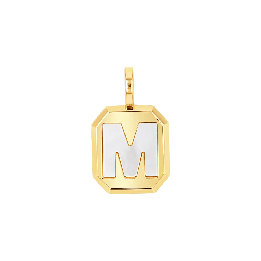 Mega Mother of Pearl Initial Charm