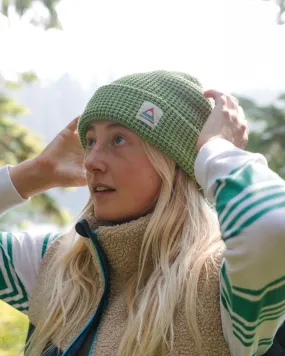 Moss Doppelschicht Recycelte Waffel-Beanie - Birnengrün
