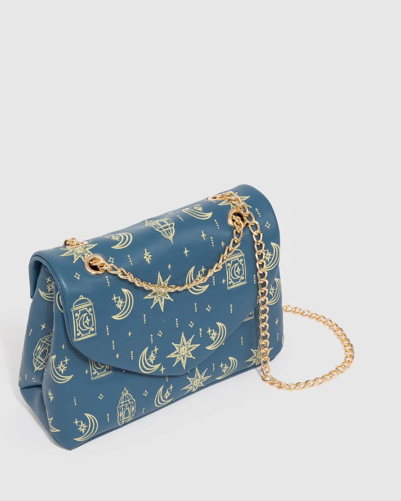 Navy Malia Chain Crossbody Bag