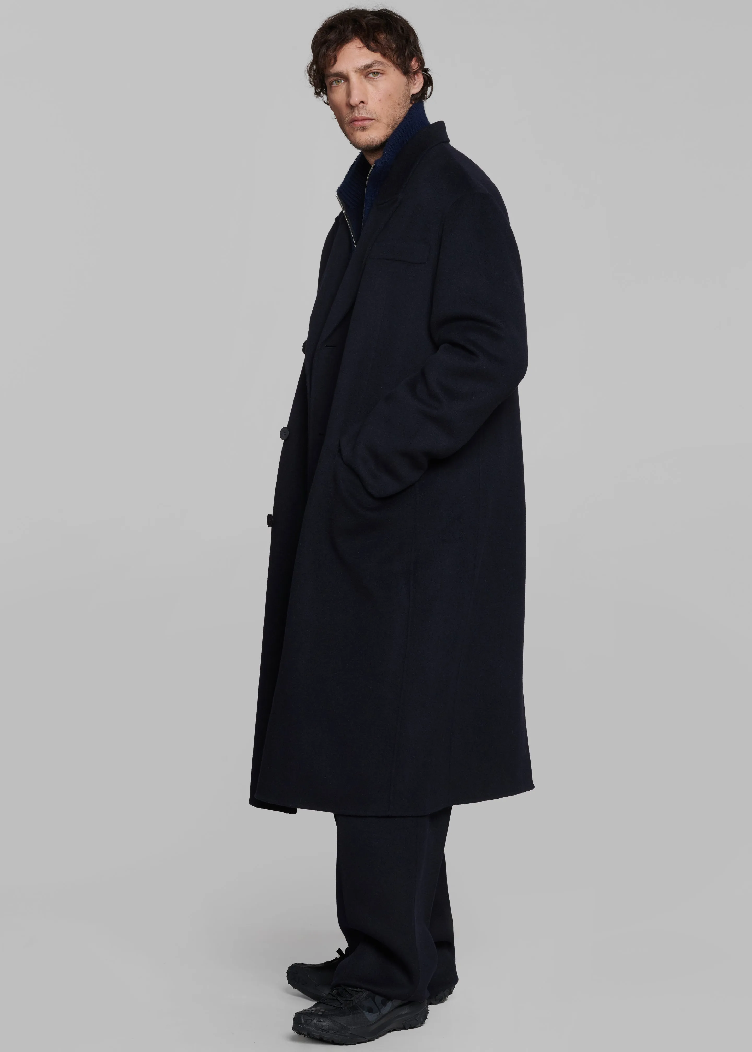 Paxton Wool Coat - Dark Navy