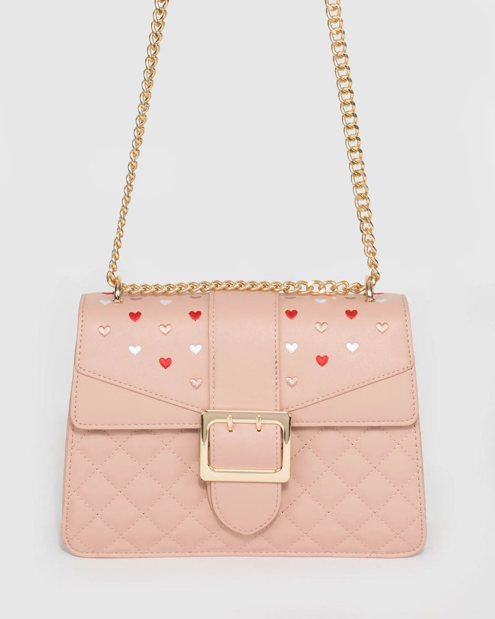 Pink Rachel Heart Crossbody Bag