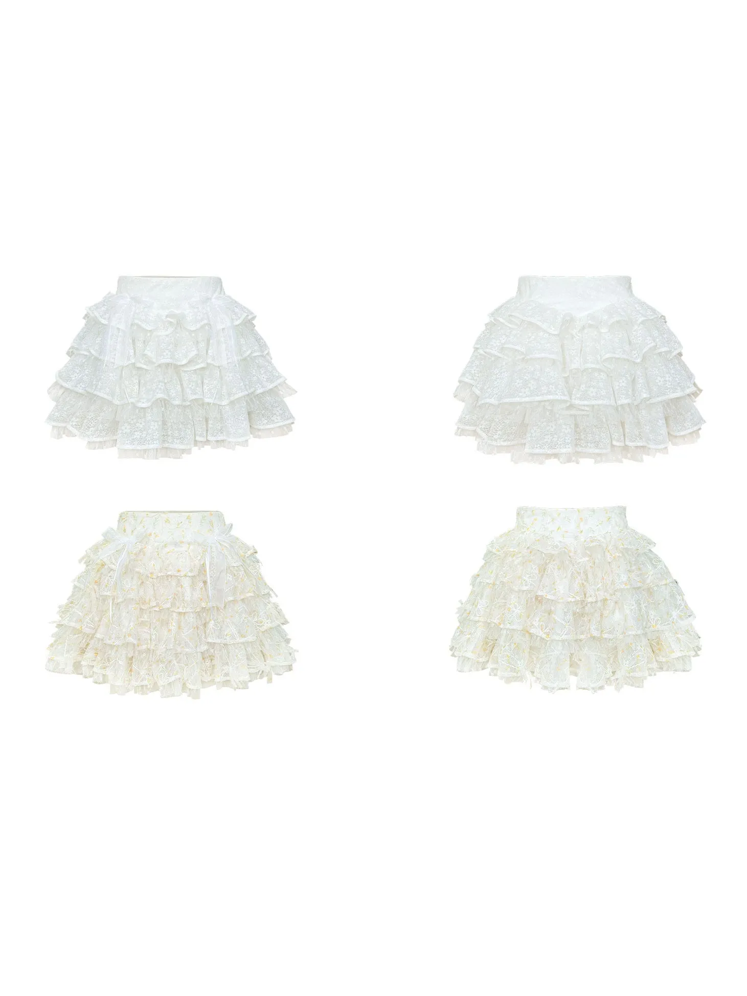 Printed Flower Mesh Tutu Skirt