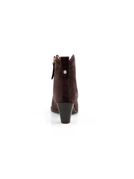 Regina       40% Off   |   Save £100  chocolate Heeled Ankle Boots
