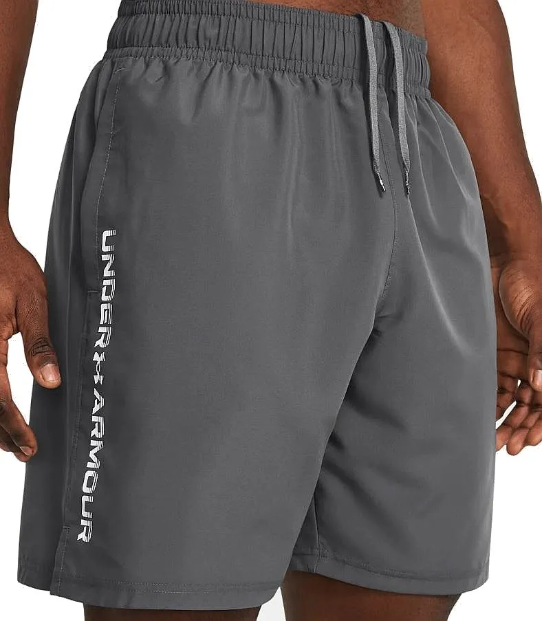 shorts Under Armour Woven Wordmark - Castlerock/White - men´s