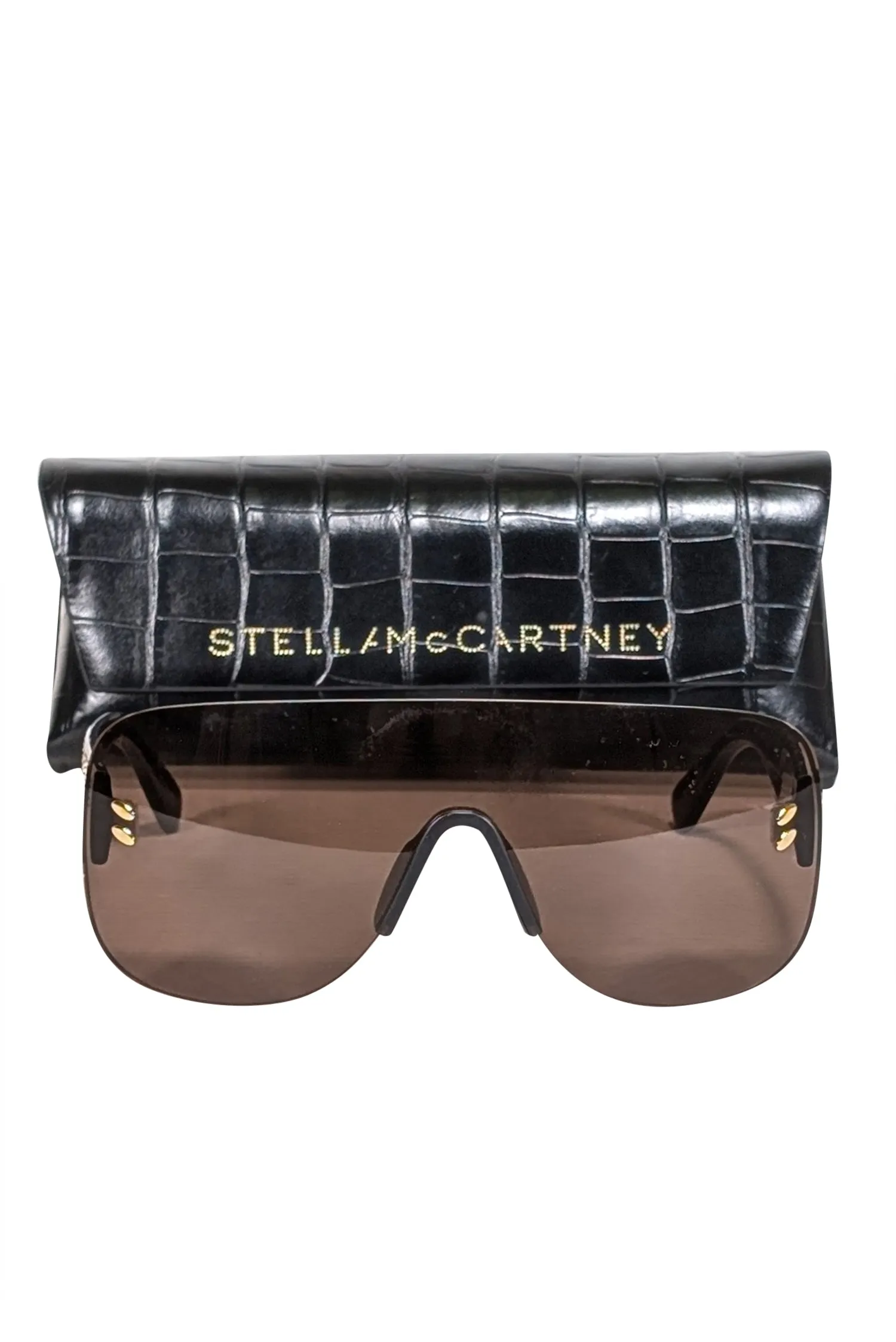 Stella McCartney - Black Frameless Large Sunglasses