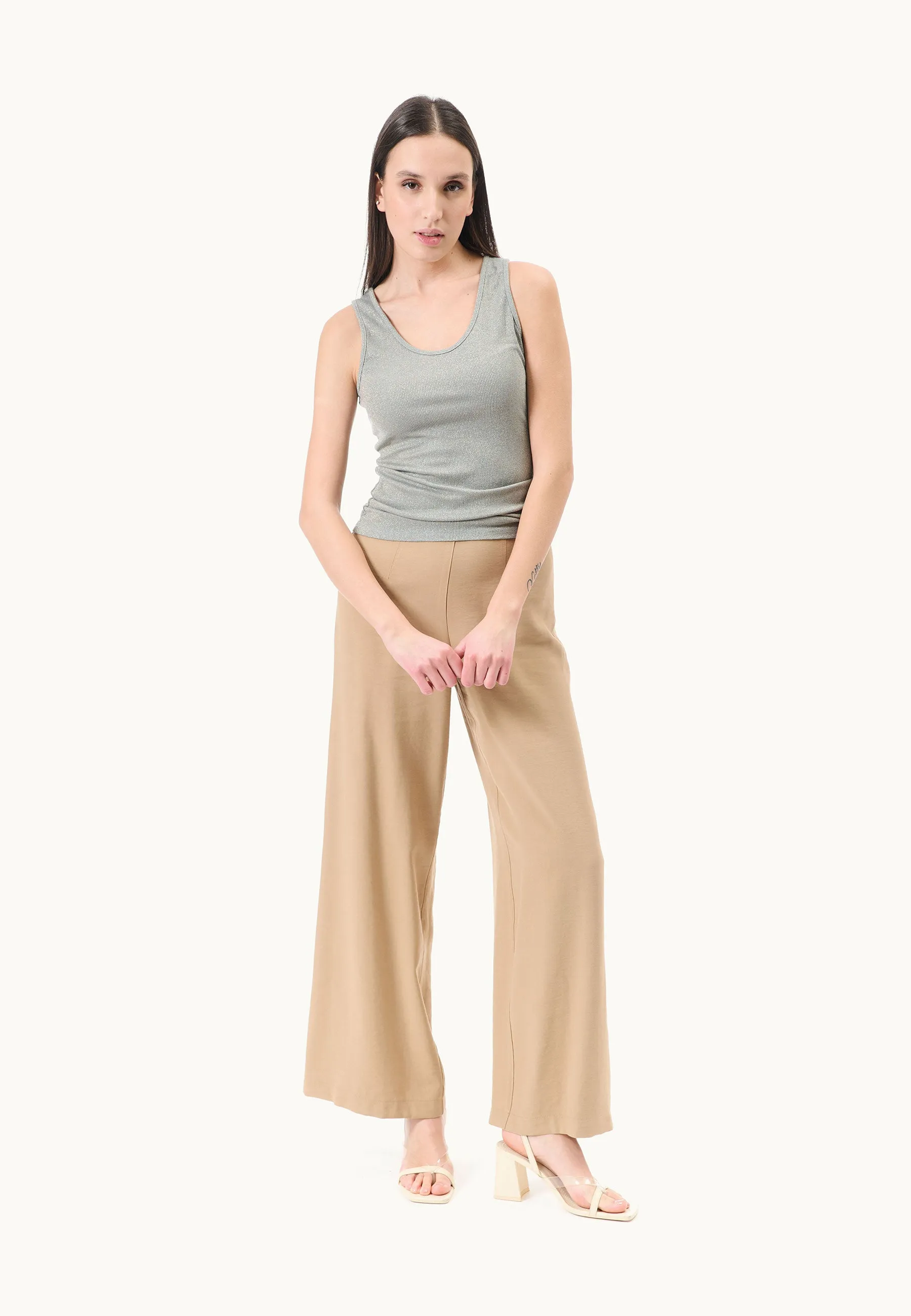 Top costina lurex smanicato