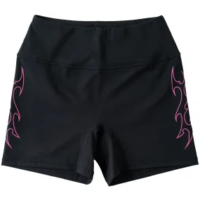 TRIBAL BIKER SHORTS - BLACK / PINK